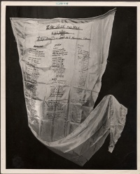 Airlift Parachute Panel with signatures of Kawasaki Camp 2B prisoners