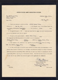 Alfred R. Young Enlistment Letter