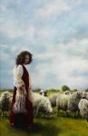With Her Father's Sheep - 11 x 17 gicl&eacute;e on canvas (pre-mounted)