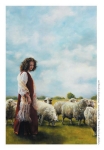 With Her Father's Sheep - 4 x 6 print