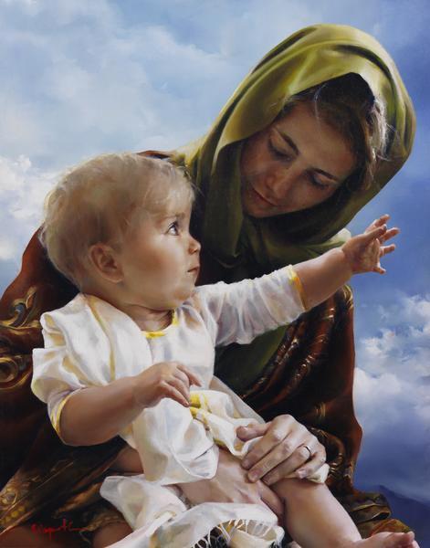 So They Brought Their Little Children - 11 x 14 giclée on canvas (pre-mounted) by Elspeth Young