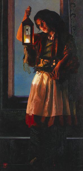 A Damsel Came To Hearken - 9 x 18.25 print by Ashton Young