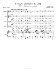 Come, Ye Children of the Lord - SATB and piano (2011)