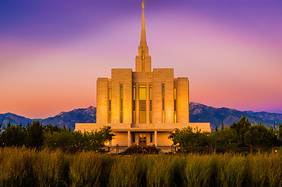 Oquirrh Mountain Temple - 16 x 24 giclée on canvas (pre-mounted) by Tanner Young