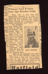 Newspaper Clipping: Prisoner card written a year ago reaches Tulsa