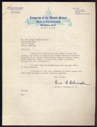 Letter from Rep. George B. Schwabe, no. 2