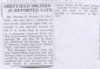 Newspaper Clipping: Sheffield soldier is reported safe