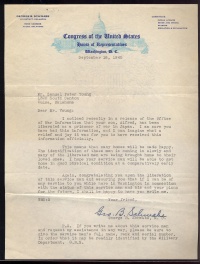 Letter from Rep. George B. Schwabe, no. 1