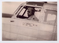 Ted Fisch in B18 cockpit, no. 1