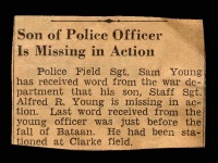 Newspaper Clipping: Son of Police Officer is Missing in Action