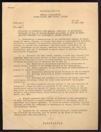 Publicity Orders for POWs