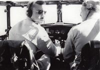 Ted Fisch in B18 cockpit, no. 2