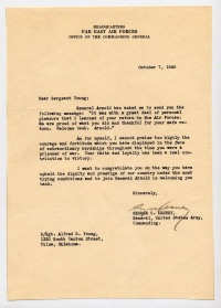 Letter from General George C. Kenney to Alfred R. Young