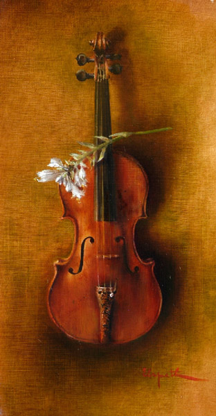 I Always Wanted To Own A Strad - Original oil painting by Elspeth Young