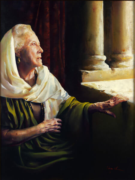 Blessed Is She That Believed - Original oil painting by Elspeth Young