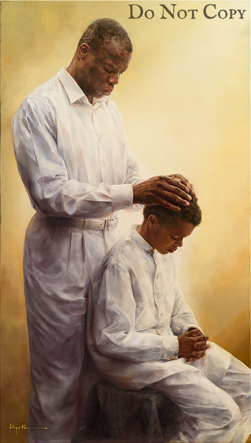 The Blessings Of The Fathers - Original oil painting by Elspeth Young