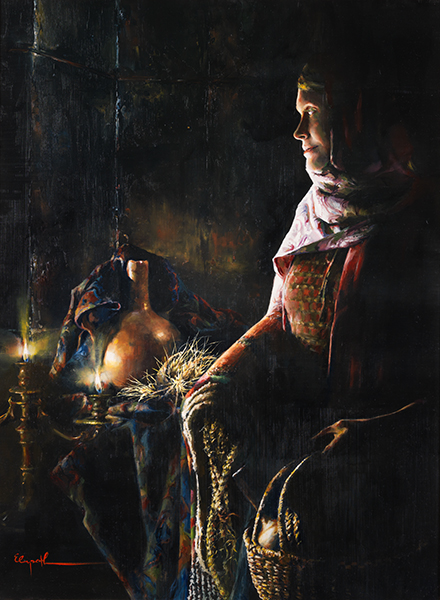 A Lamp Unto My Feet - Original oil painting by Elspeth Young