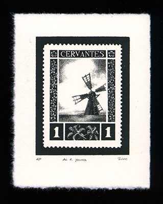 Miguel de Cervantes 1 - Limited Edition Lithography Print by Al Young