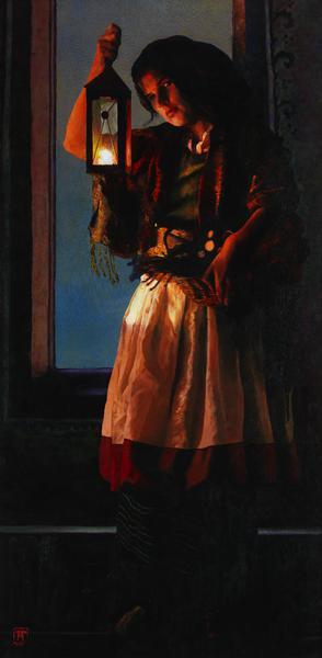 A Damsel Came To Hearken - 12 x 24.5 print by Ashton Young