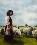With Her Father's Sheep - 20 x 24 giclée on canvas (unmounted)