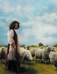 With Her Father's Sheep - 14 x 18 print