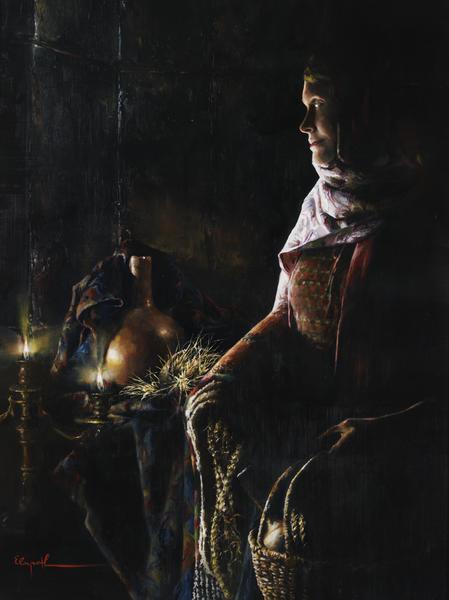 A Lamp Unto My Feet - 24 x 32 giclée on canvas (unmounted) by Elspeth Young