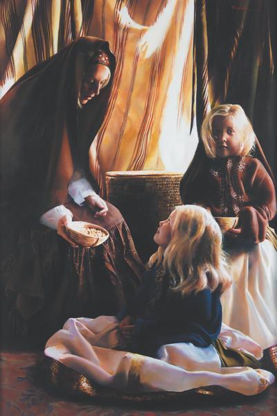 The Daughters Of Zelophehad - 24 x 36 print by Elspeth Young