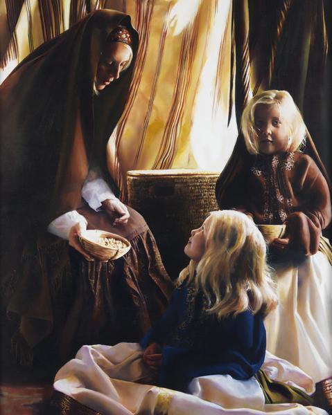 The Daughters Of Zelophehad - 16 x 20 giclée on canvas (pre-mounted) by Elspeth Young