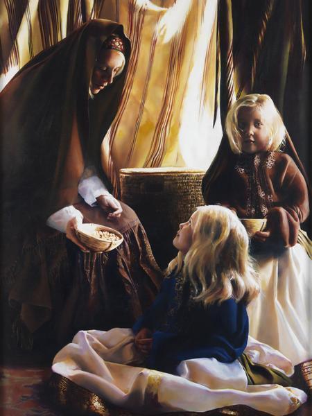 The Daughters Of Zelophehad - 12 x 16 giclée on canvas (pre-mounted) by Elspeth Young
