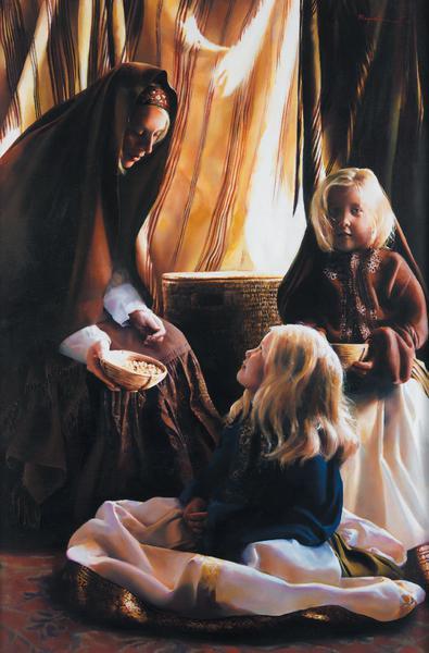 The Daughters Of Zelophehad - 12 x 18.25 print by Elspeth Young