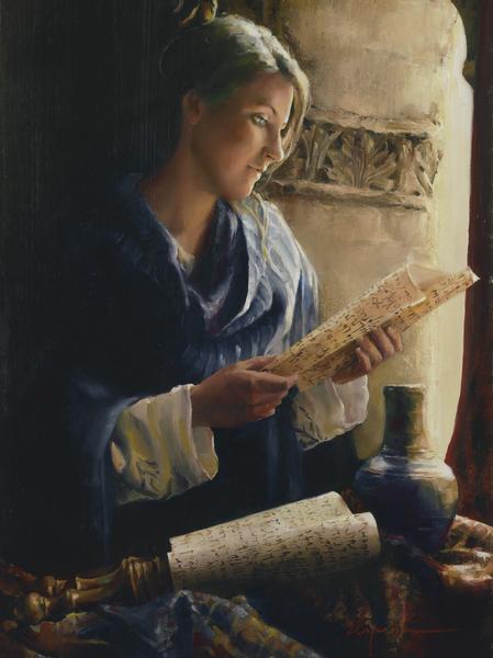 Treasure The Word - 18 x 24 giclée on canvas (pre-mounted) by Elspeth Young