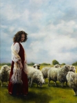 With Her Father's Sheep - 12 x 16 giclée on canvas (pre-mounted)