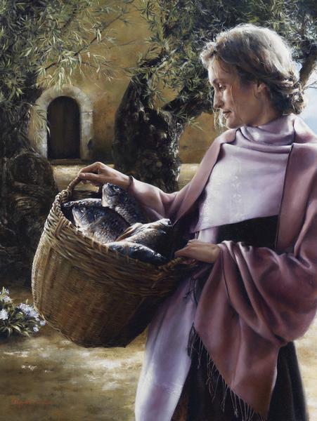 And Martha Served - 18 x 24 giclée on canvas (pre-mounted) by Elspeth Young