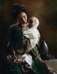 Bearing A Child In Her Arms - 14 x 18 giclée on canvas (pre-mounted)
