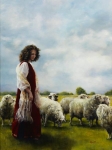 With Her Father's Sheep - 18 x 24 giclée on canvas (pre-mounted)