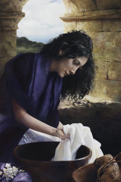 She Worketh Willingly With Her Hands - 24 x 36 giclée on canvas (unmounted) by Elspeth Young