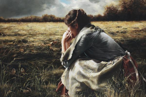 As A Sparrow Alone - 24 x 36 giclée on canvas (unmounted) by Elspeth Young