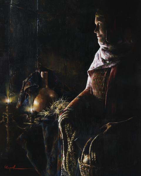 A Lamp Unto My Feet - 24 x 30 giclée on canvas (unmounted) by Elspeth Young