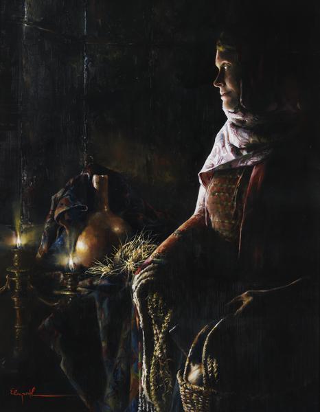 A Lamp Unto My Feet - 14 x 18 giclée on canvas (pre-mounted) by Elspeth Young