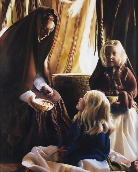 The Daughters Of Zelophehad - 24 x 30 giclée on canvas (unmounted) by Elspeth Young