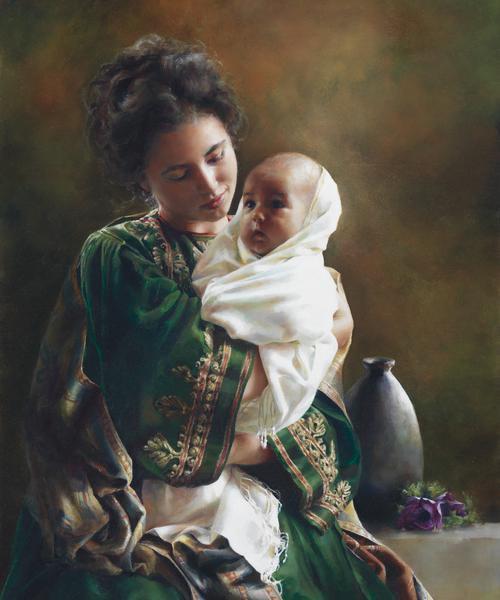 Bearing A Child In Her Arms - 20 x 24 print by Elspeth Young