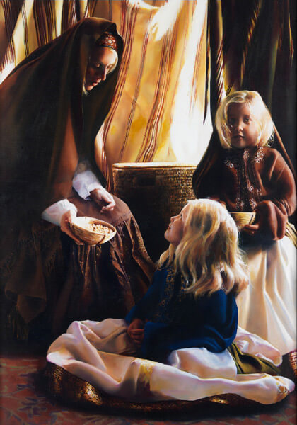 The Daughters Of Zelophehad - 14 x 20 giclée on canvas (pre-mounted) by Elspeth Young