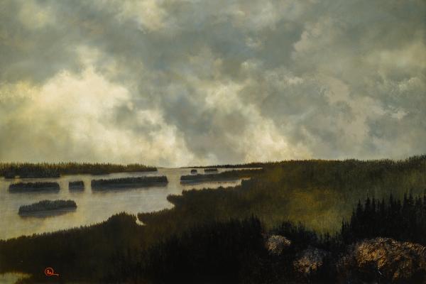 Under The Northern Mountains - 20 x 30 gicl&eacute;e on canvas (unmounted) by Al Young