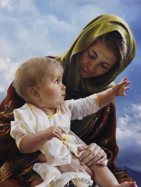 So They Brought Their Little Children - 12 x 15.75 gicl&eacute;e on canvas (pre-mounted) by Elspeth Young