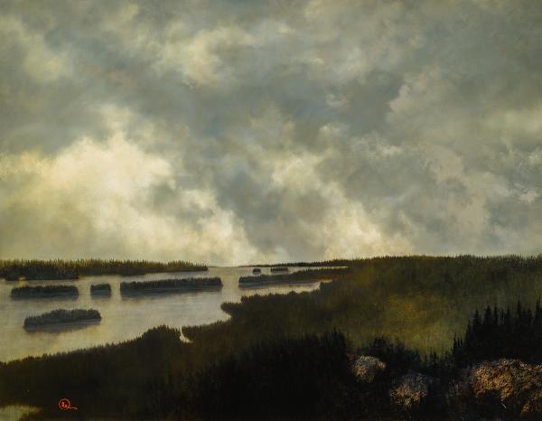 Under The Northern Mountains - 14 x 18 gicl&eacute;e on canvas (pre-mounted) by Al Young