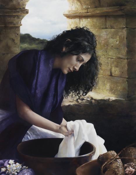 She Worketh Willingly With Her Hands - 14 x 18 gicl&eacute;e on canvas (pre-mounted) by Elspeth Young