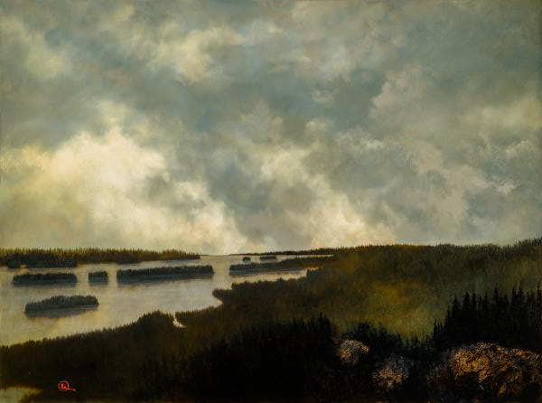 Under The Northern Mountains - 30 x 40.375 gicl&eacute;e on canvas (unmounted) by Al Young