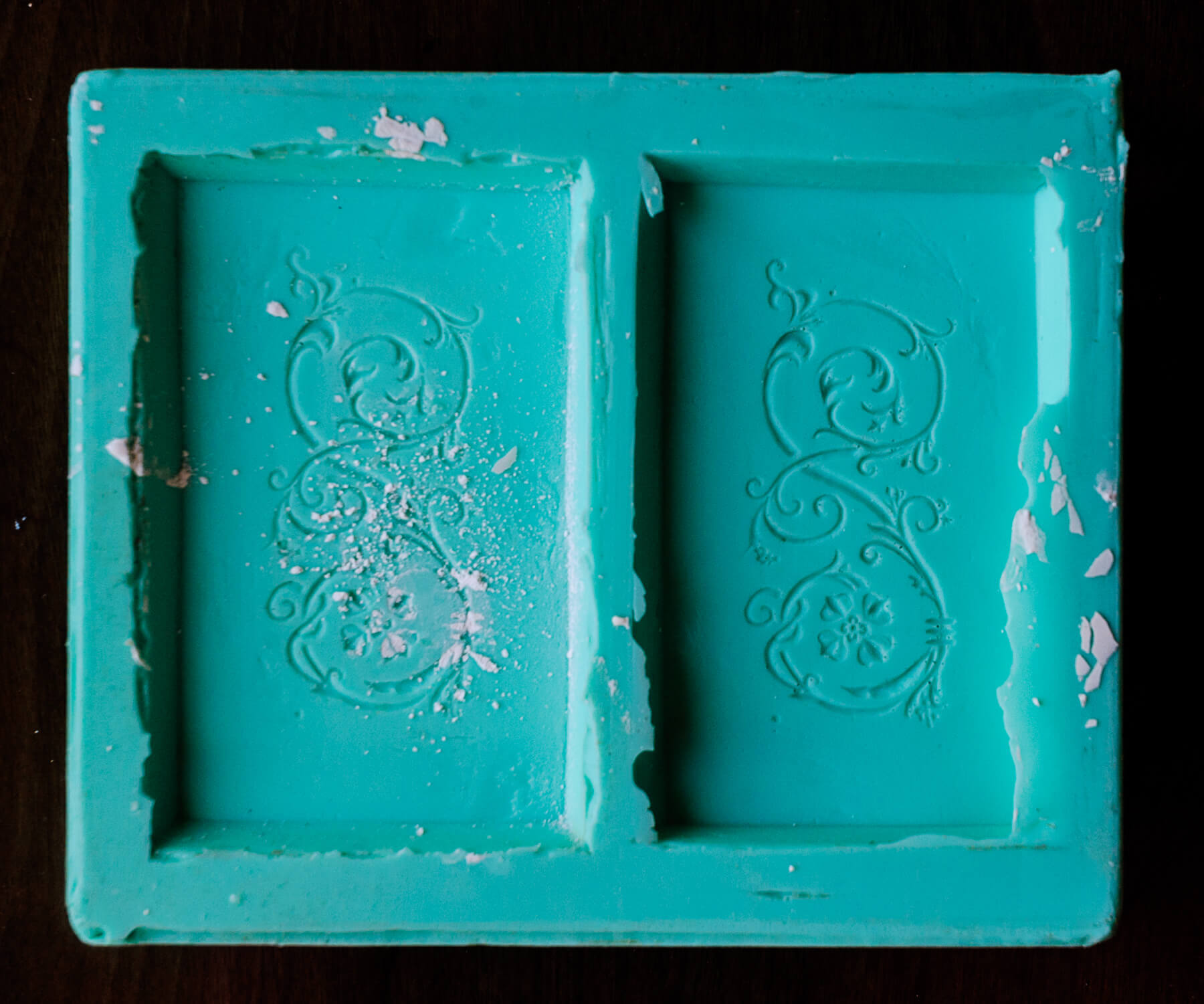 This is the mold created from the plaster-positives of the design motif.
