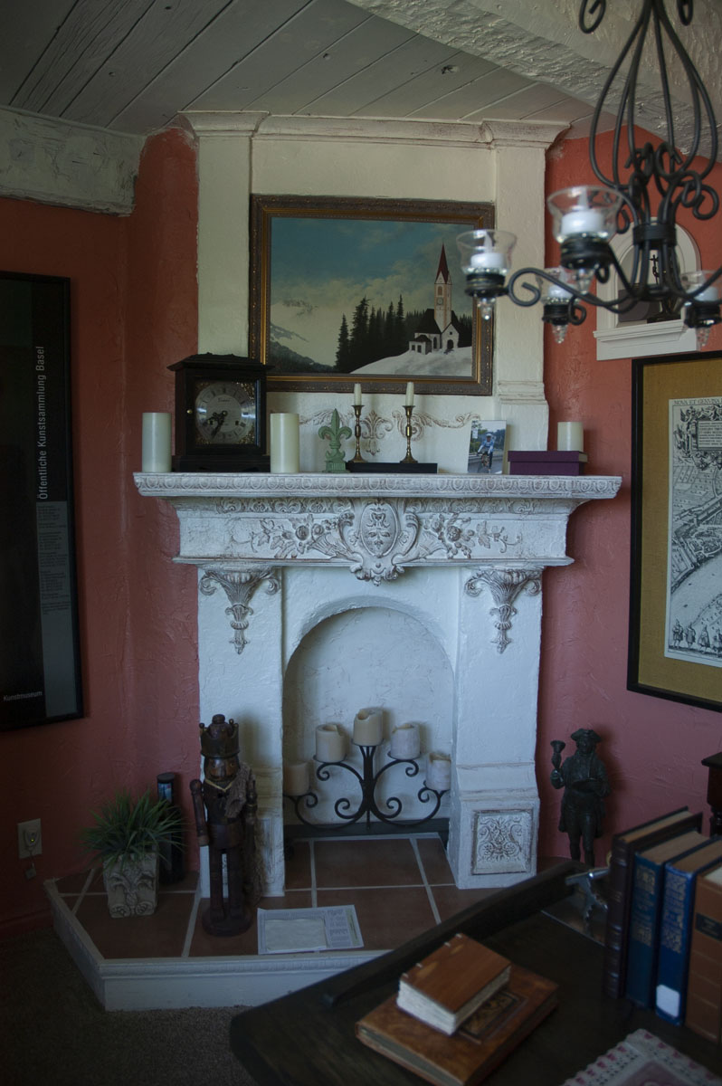 For his in-home office, the patron wanted to be to Provence.  This faux fireplace, the wea...