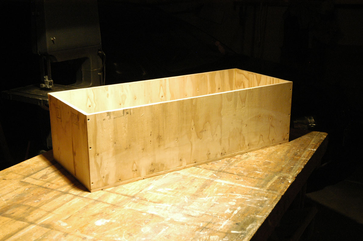 Making a plywood box was the first step.